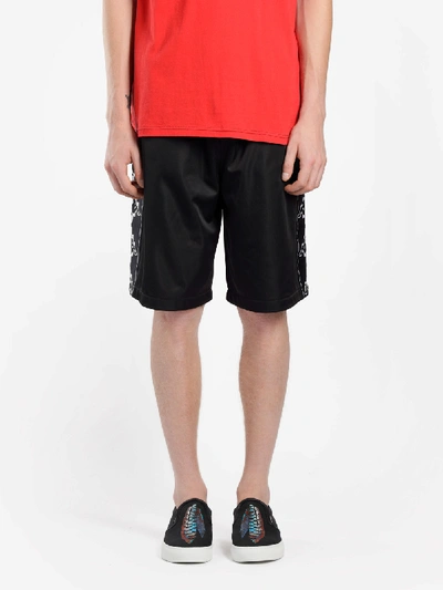 Marcelo Burlon County Of Milan Marcelo Burlon X Kappa Men's Black Logo Tape Shorts In In Collaboration With Kappa