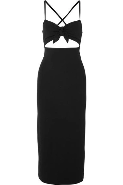 Michael Kors Cutout Stretch-jersey Midi Dress In Black