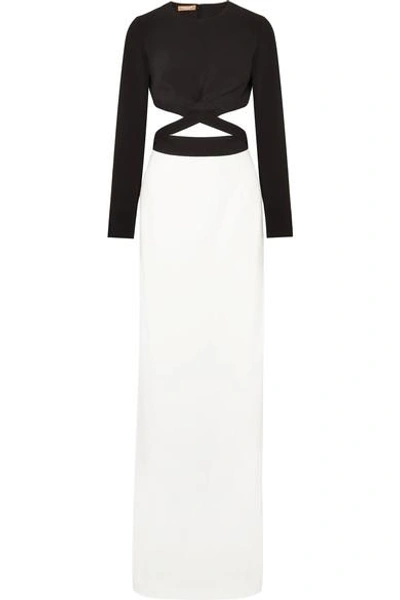Michael Kors Cutout Crepe Gown In White