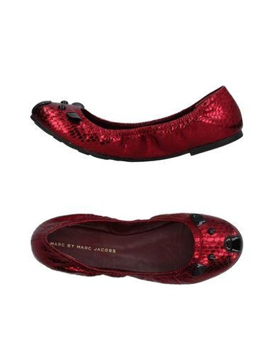 Marc By Marc Jacobs Ballet Flats In Maroon