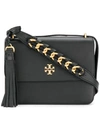 Tory Burch Brooke Leather Crossbody Bag - Black In Black/gold