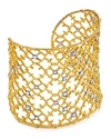 Alexis Bittar Elements Crystal Studded Spur Lace Cuff In Gold/rhodium