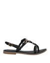 Cafènoir Toe Strap Sandals In Black