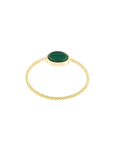 Wouters & Hendrix Gold Delicate Malachite Ring In Gold