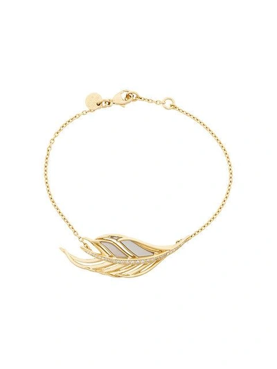 Shaun Leane White Feather 18kt Gold Diamond Bracelet In Metallic