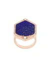 Joëlle Jewellery Lapis And Diamond Set Ring In Blue