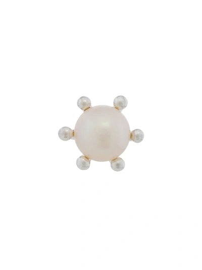 E.m. Pearl Stud Earring In White