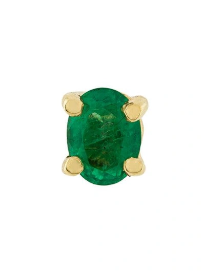 Wouters & Hendrix Gold 18kt Gold And Emerald Stud Earring In Green