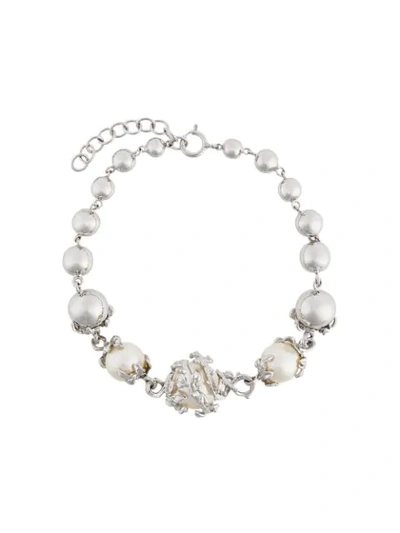 Kasun London Orb & 3 Pearls Bracelet In Metallic