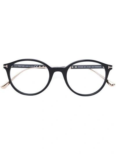 Tom Ford Round Frame Glasses In Black