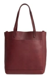 Madewell Medium Leather Transport Tote - Burgundy In Antique Rose