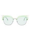 Fendi Women's Iridia Cat Eye Sunglasses, 54mm In Green/gray Tint