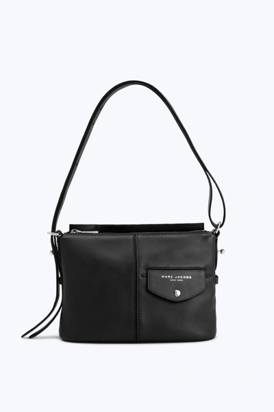 Marc Jacobs The Side Sling Leather Crossbody Bag - Black In Black/silver