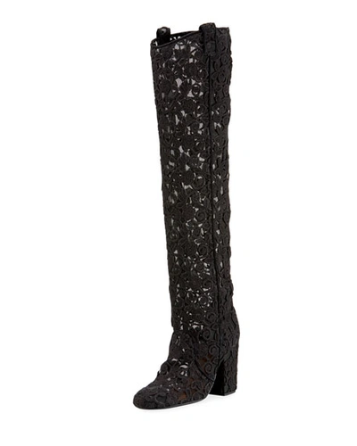 Laurence Dacade 95mm To-the-knee Lace Boot In Black