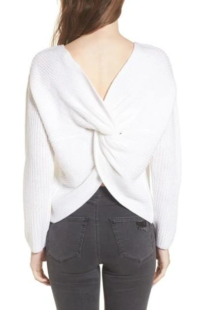 Astr Twist Back Sweater In Ivory