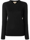 Burberry Elbow Patch Merino Jumper In Black