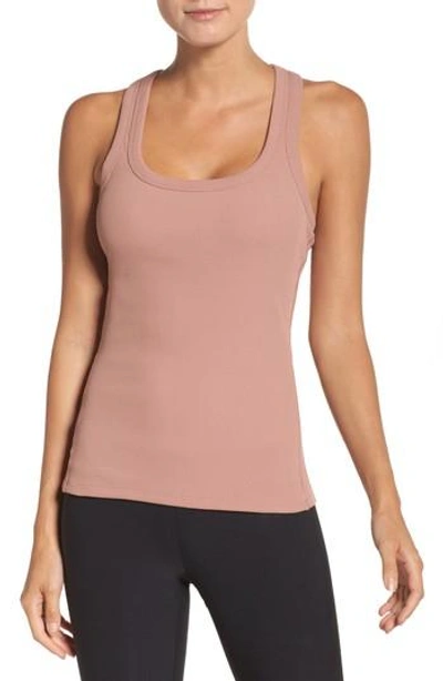 Alo Yoga Support Ribbed Racerback Tank In Rosewater
