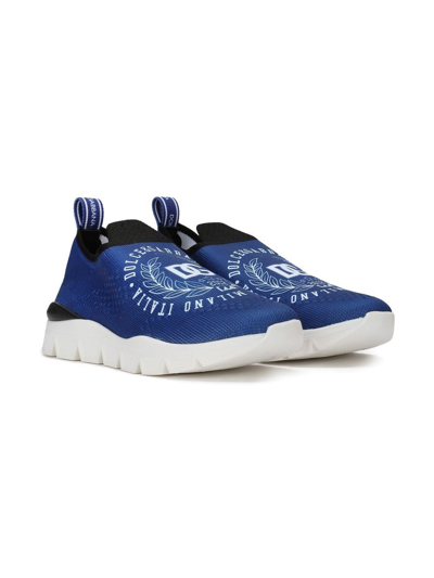 Dolce & Gabbana Kids Sorrento Slip-on Sneakers In Blue