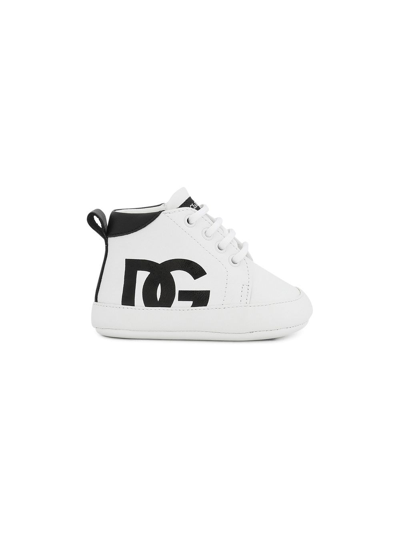 Dolce & Gabbana Babies' Nappa Leather Sneakers With Dg Logo In Multicolor