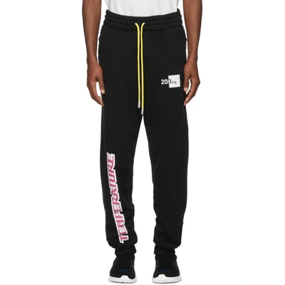 Off-white Temperature Printed Cotton Sweatpants In Black