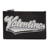 Valentino Garavani Logo Appliqued Clutch In 0na Black