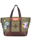 Dsquared2 Military Green Canvas Tote W-patches