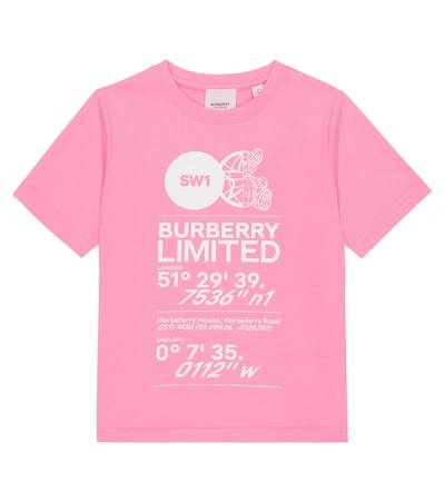 Burberry Girls Pink Cotton Logo T-shirt