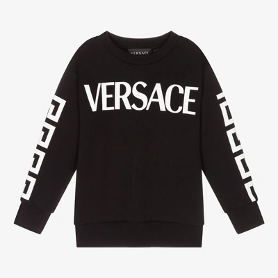 Versace Kids' Boys Black & White Logo Sweatshirt