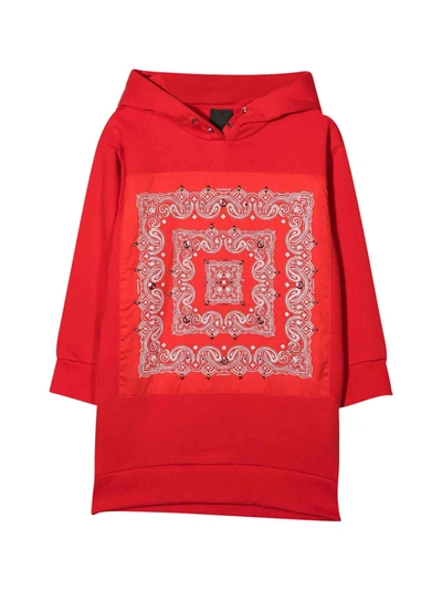 Givenchy Kids' Girl Dress Hooded Sweatshirt Style In Rosso