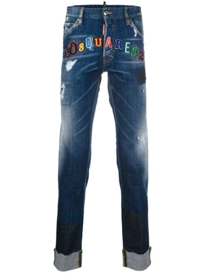 Dsquared2 16.5cm Cool Guy Logo Patch Denim Jeans In 470c