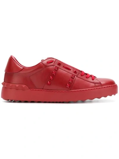 Valentino Garavani Garavani Rockstud Untitled Leather Sneakers In Valentino Red