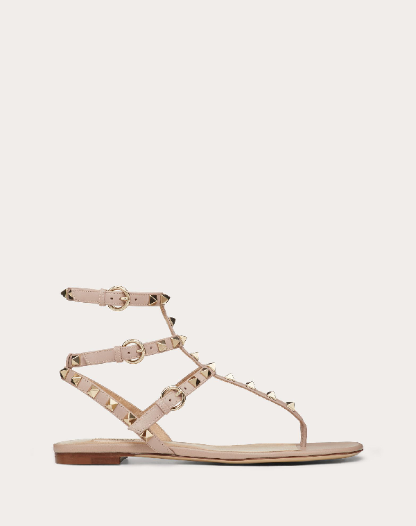 valentino rockstud sandals poudre