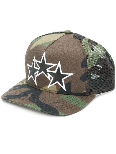 Amiri Star Embroidered Trucker Hat In Camouflage