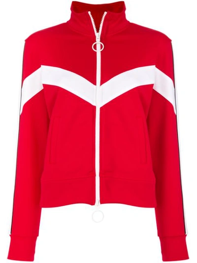 Off-white Striped-panel Zip-through Track Jacket In Red,white