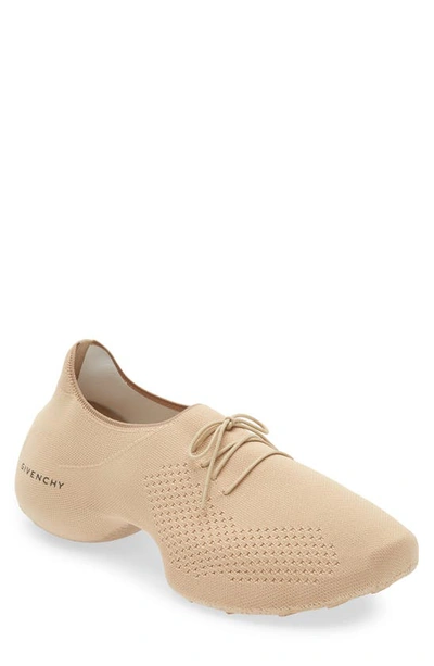 Givenchy Tk-360 Logo-print Stretch-knit Sneakers In Beige Camel