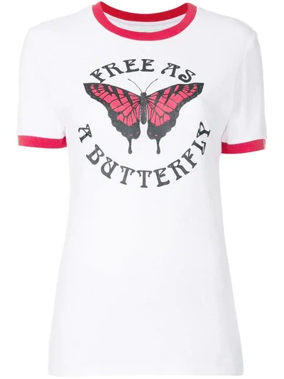 Off-white Off White C/o Virgil Abloh Women's White Butterfly Tiny Tee