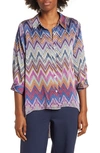 By Design Louisiana High Low Blouse In Electrifying Chevron