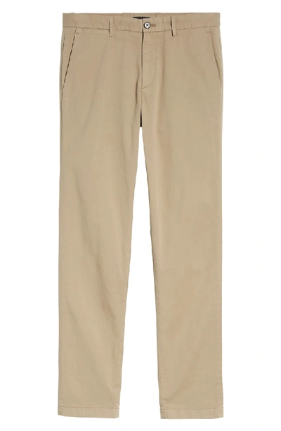 Theory Zaine Patton Flat Front Stretch Solid Cotton Pants In Sediment