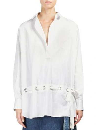 Sacai Front Pocket Long Sleeve Shirt  In White
