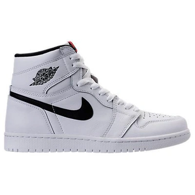 Nike Men's Air Jordan Retro 1 High Basketball Shoes, White In White