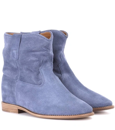 Isabel Marant Crisi Suede Ankle Boots In Blu