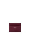 Saint Laurent Leather Card Case In Red