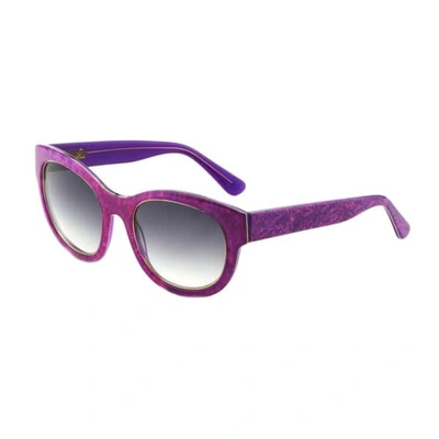 Heidi London Denim Print Square Frame Sunglasses Fuchsia