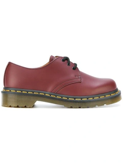Dr. Martens' Ridged Sole Brogues In Red