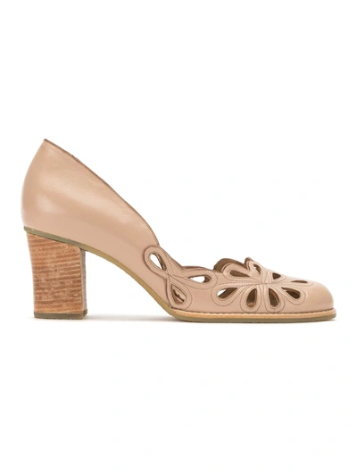 Sarah Chofakian Cut Out Pumps In Brown