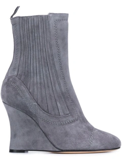Alchimia Di Ballin Ribbed Wedge Ankle Boots In Grey