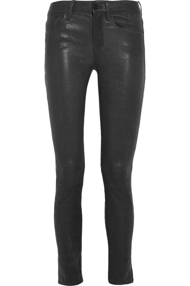 frame le skinny de jeanne leather pants
