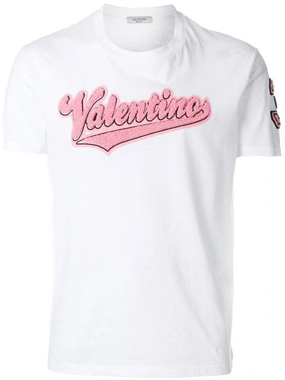 Valentino Jersey T-shirt With Embroidered Logo In White