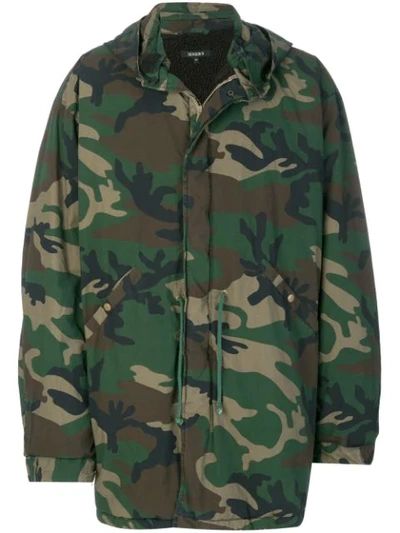 Yeezy Camouflage Oversized Parka In Green