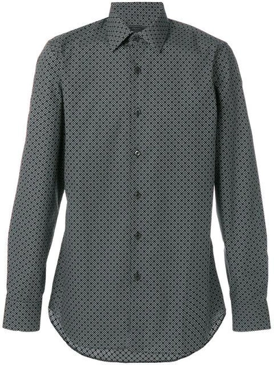 Prada Tile Print Shirt - Black In Black